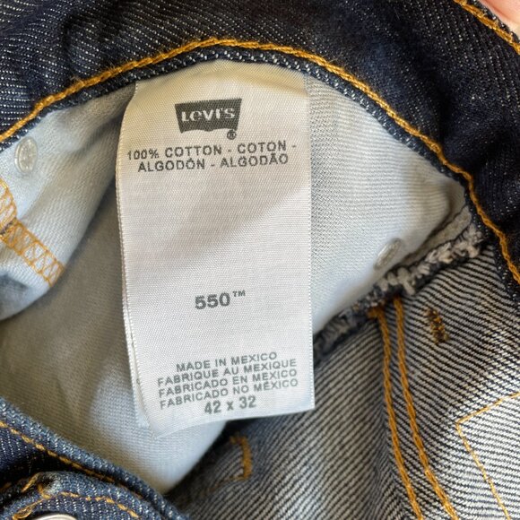 Levis 550 Jeans Mens 42x31 Relaxed Fit Blue Denim Jeans 100% Cotton - Picture 5 of 15